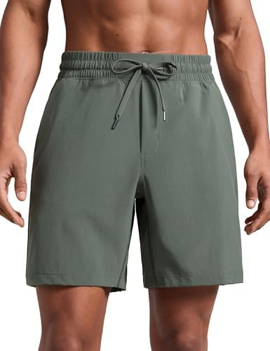 CRZ YOGA Men's Linerless Workout Shorts 7'' - Quick Dry for Running Sports Athletic Gym with Pock... | Amazon (US)