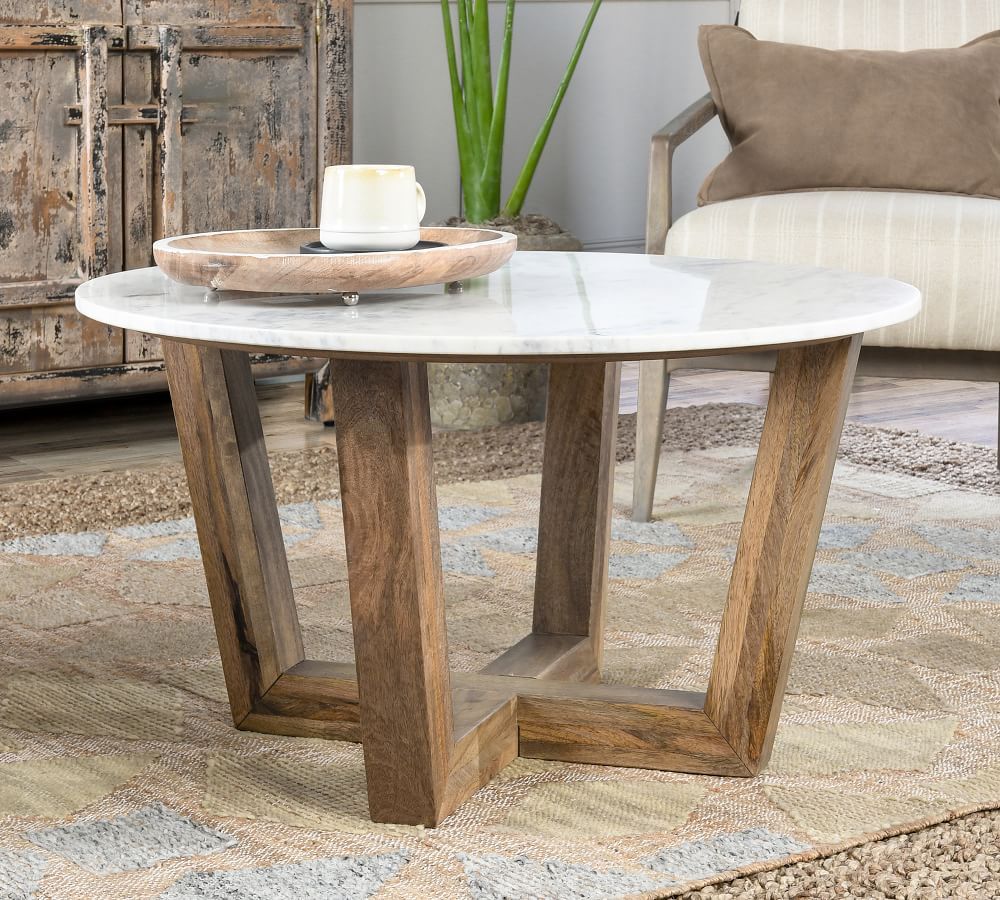 Manali Round Marble Coffee Table | Pottery Barn (US)
