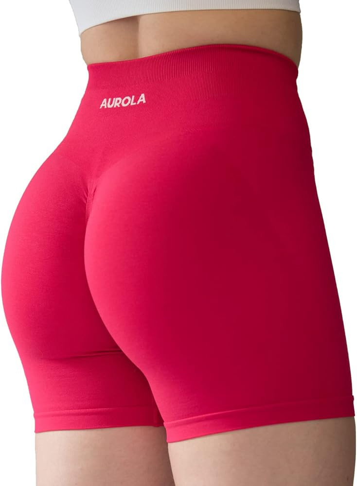 AUROLA Women's Athletic Shorts High Waisted Running Shorts Sporty Short Gym Elastic Workout Shorts | Amazon (US)