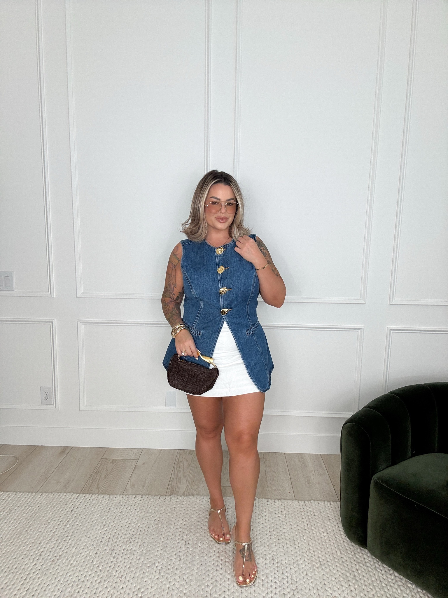 Vest 14 could have done 12 it’s big in the chest 
Skort L ( photo shows it in black but it comes in lots of colors including white) 
Sandals TTS 


#LTKFindsUnder100 #LTKFindsUnder50 #LTKMidsize