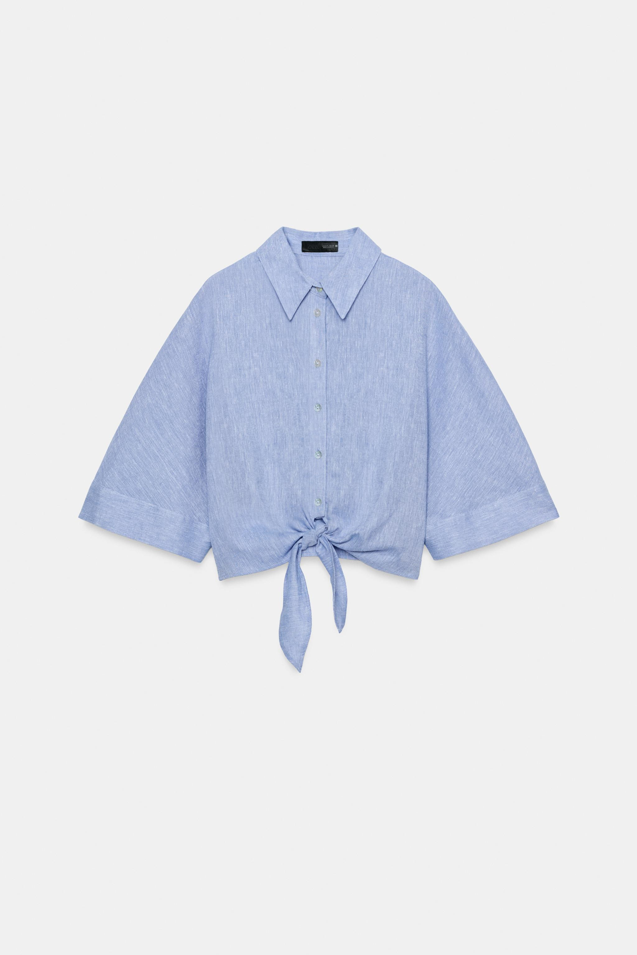 KNOTTED LINEN SHIRT | Zara US