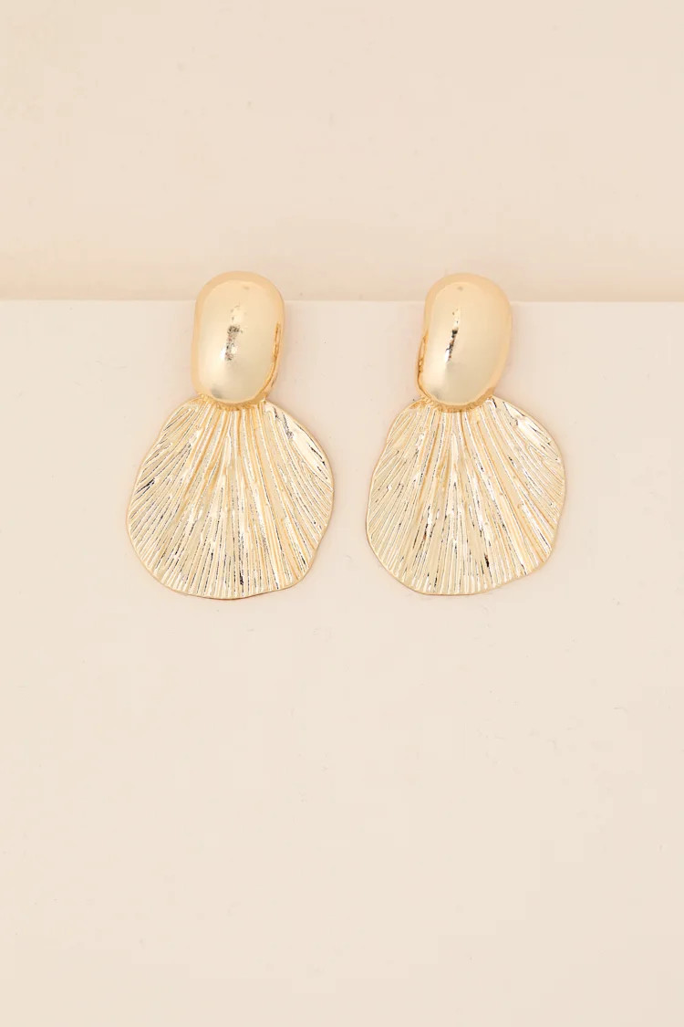 Eviana Gold Leaf Drop Earrings | Lulus