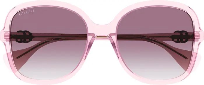 Gucci 56mm Gradient Polarized Butterfly Sunglasses | Nordstrom | Nordstrom