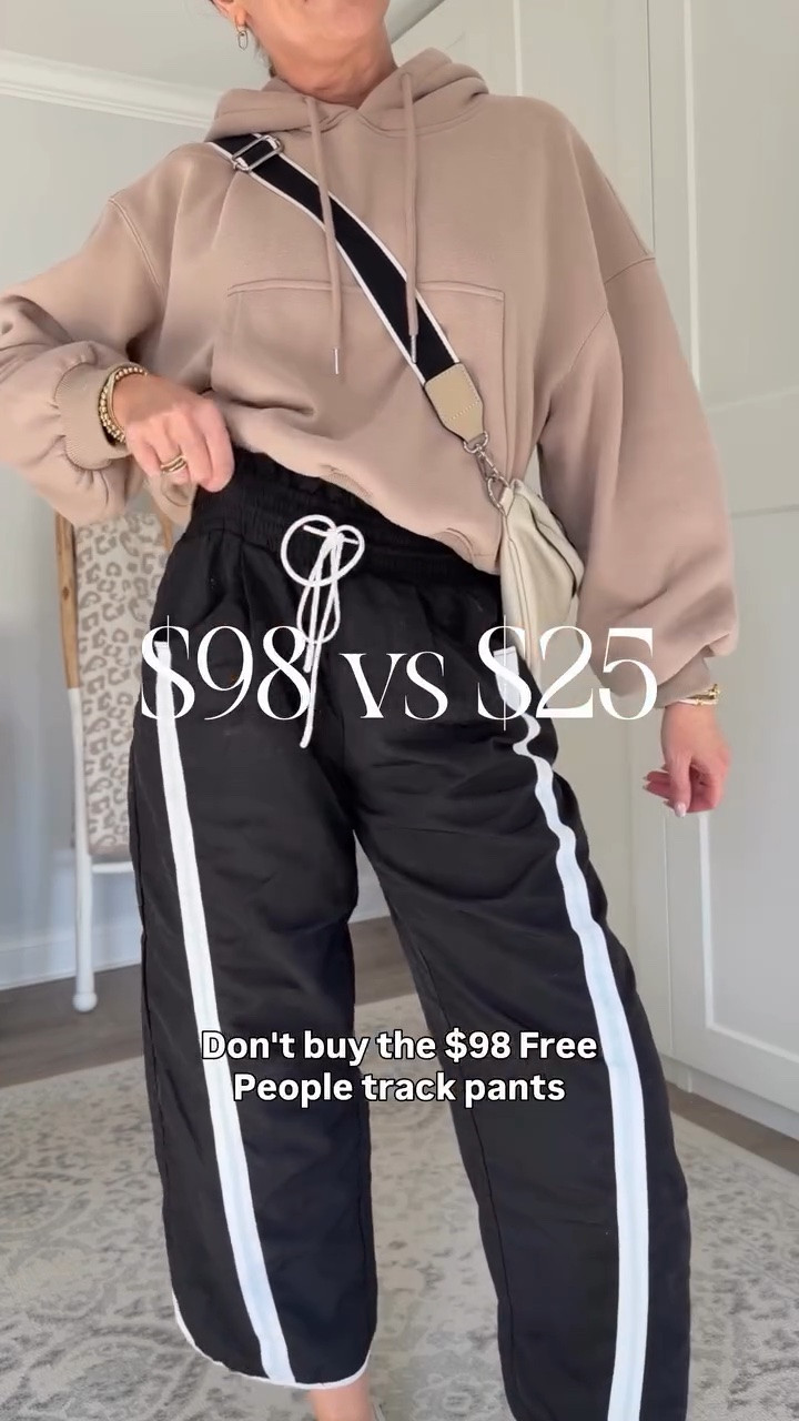 Don’t buy the $98 FP track pants when you can get this identical pair on Amazon for $25! I’m 5’7” and wear a medium and they come in TWELVE different colors. Cute + comfy + trendy + the perfect throw on and go lightweight spring and summer pants ☀️

#amazonfashionfinds #lookforless #designerinspired #coolmomstyle #casualspringstyle

#LTKootd #LTKmomlife #LTKActive