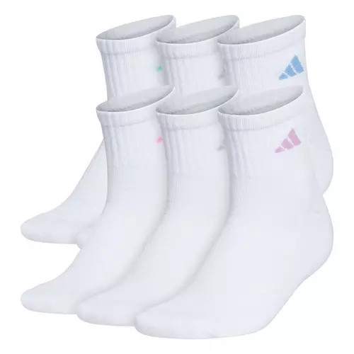 Women's adidas Athletic Cushioned 6 Pack Quarter Socks | Scheels Sports