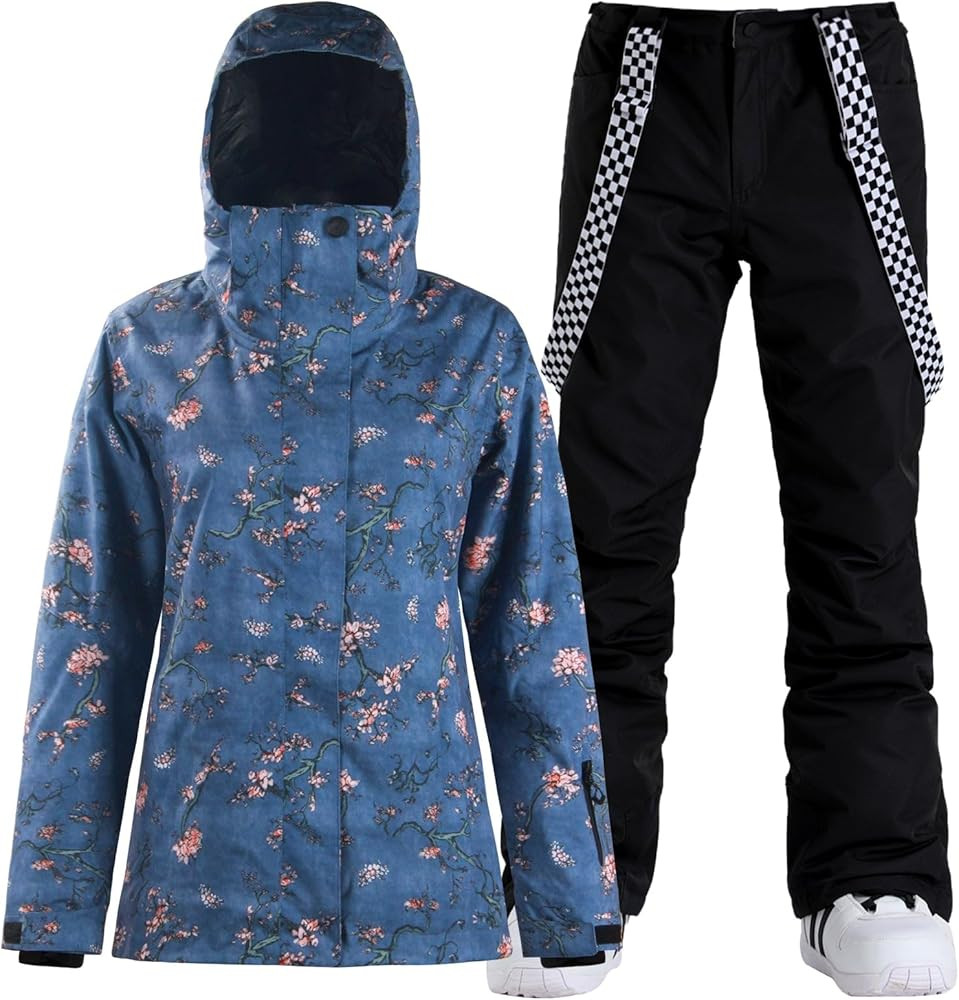 IMPHUT Women's Ski Jackets and Pants Snowboarding Snowsuit Coat Warm Hooded Waterproof Windproof ... | Amazon (US)