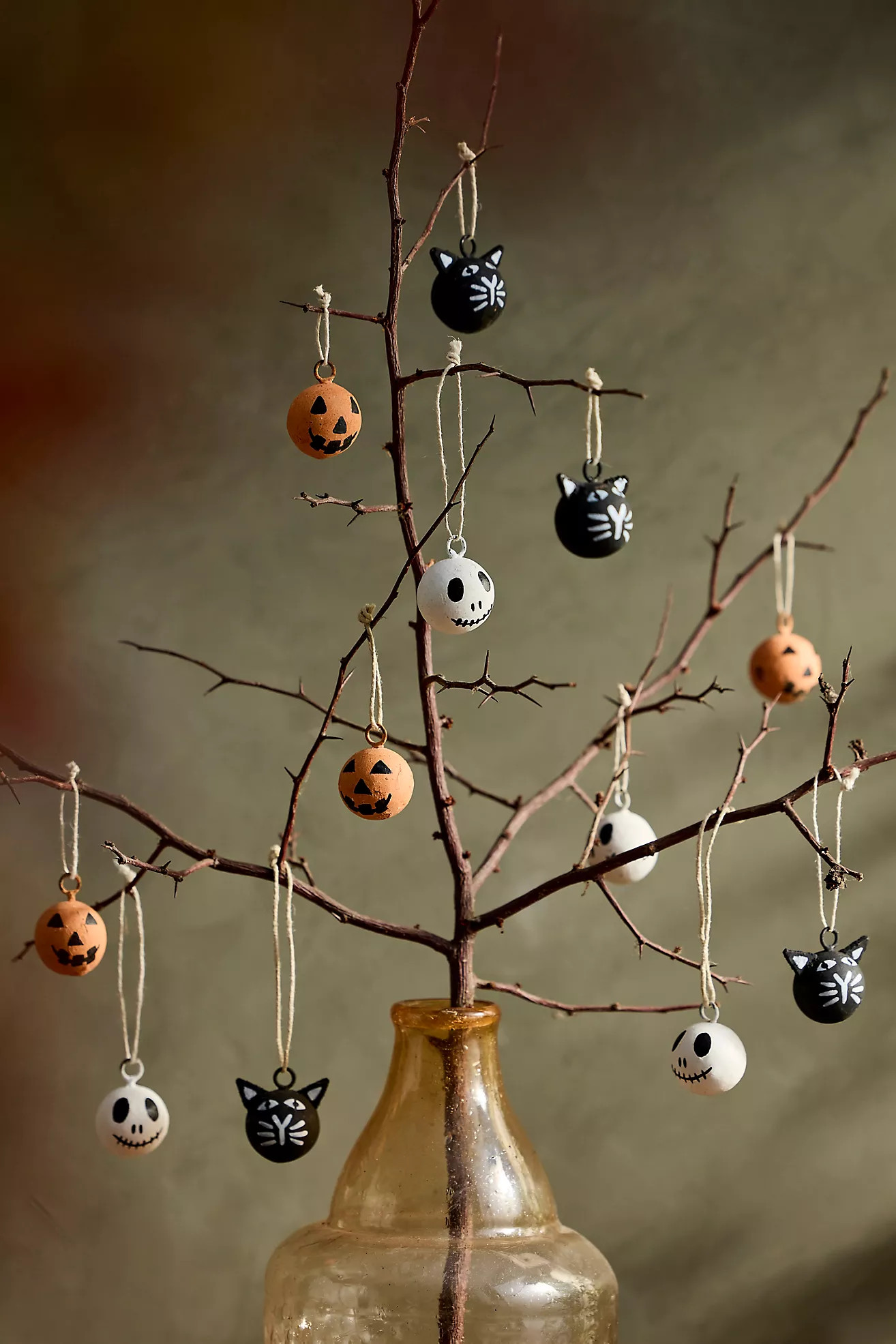 Halloween Icon Wooden Ornaments, Set of 12 | Anthropologie (US)