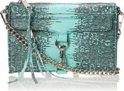 NWT Rebecca Minkoff Lizard Embossed Minty Leather Mini MAC Crossbody Clutch | eBay AU