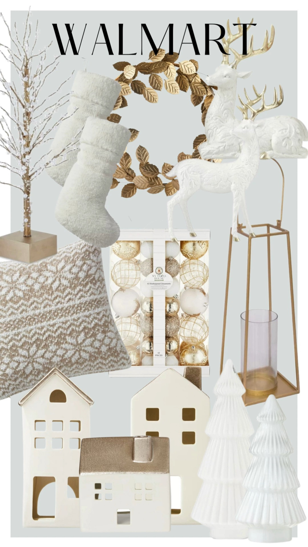 WALMART
Has a new line of Christmas decor this year and it’s GORGEOUS! It’s already starting to sell out so get it while you can. The doormat I wanted is sold out already. Hopefully they get some more in! 
🤍
White Christmas Decor, Gold Christmas Decor, Affordable Christmas Decor

#LTKhome #LTKHoliday #LTKHolidaySale