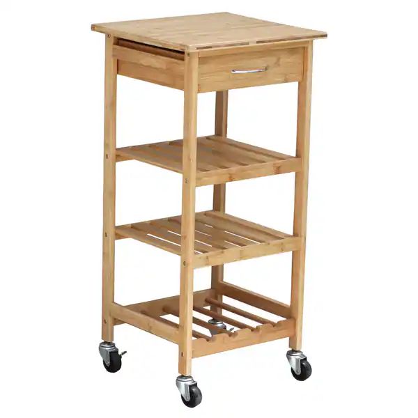 Oceanstar Bamboo Kitchen Trolley | Bed Bath & Beyond