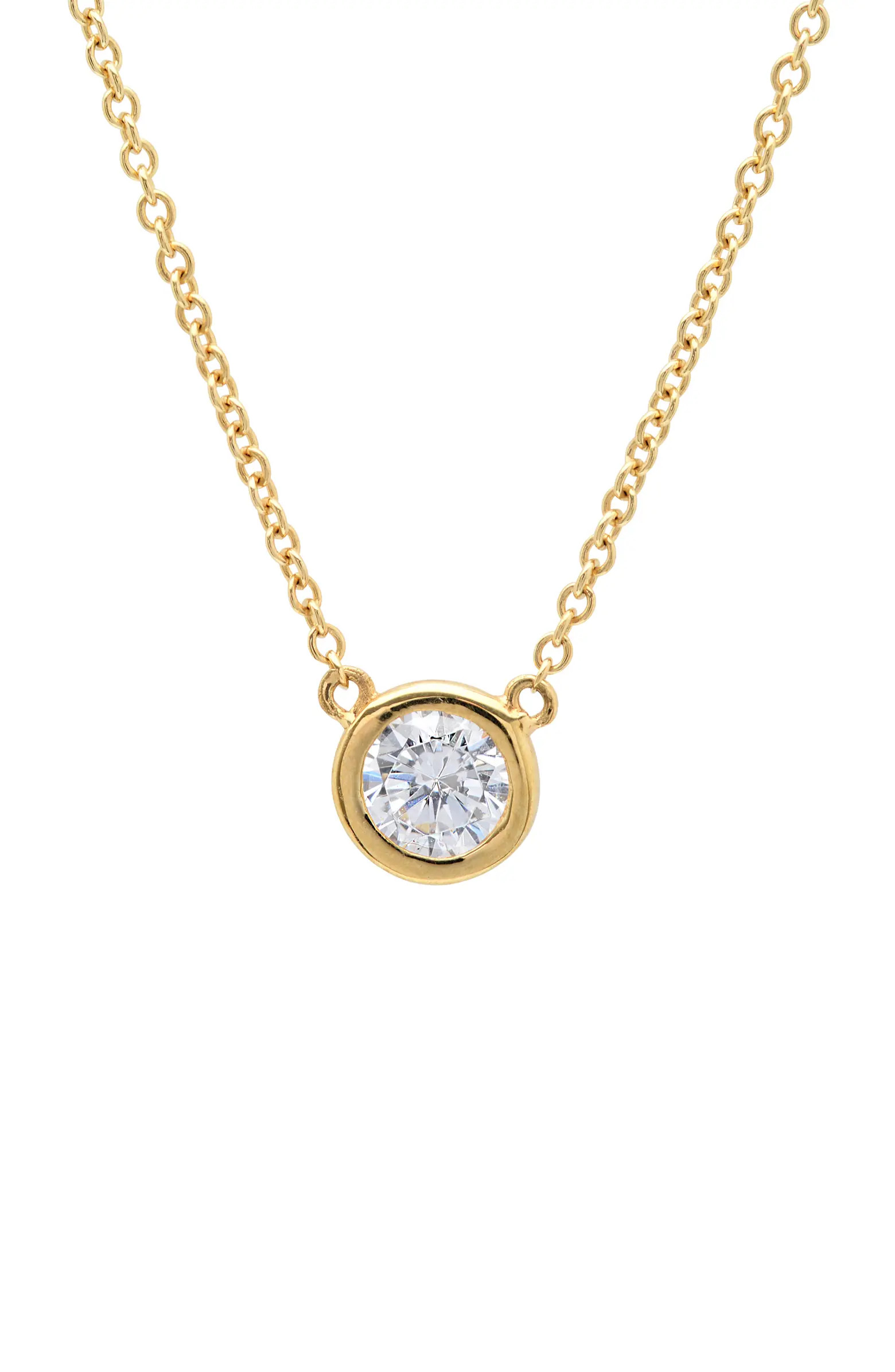 Crislu Cubic Zirconia Bezel Pendant Necklace | Nordstrom | Nordstrom