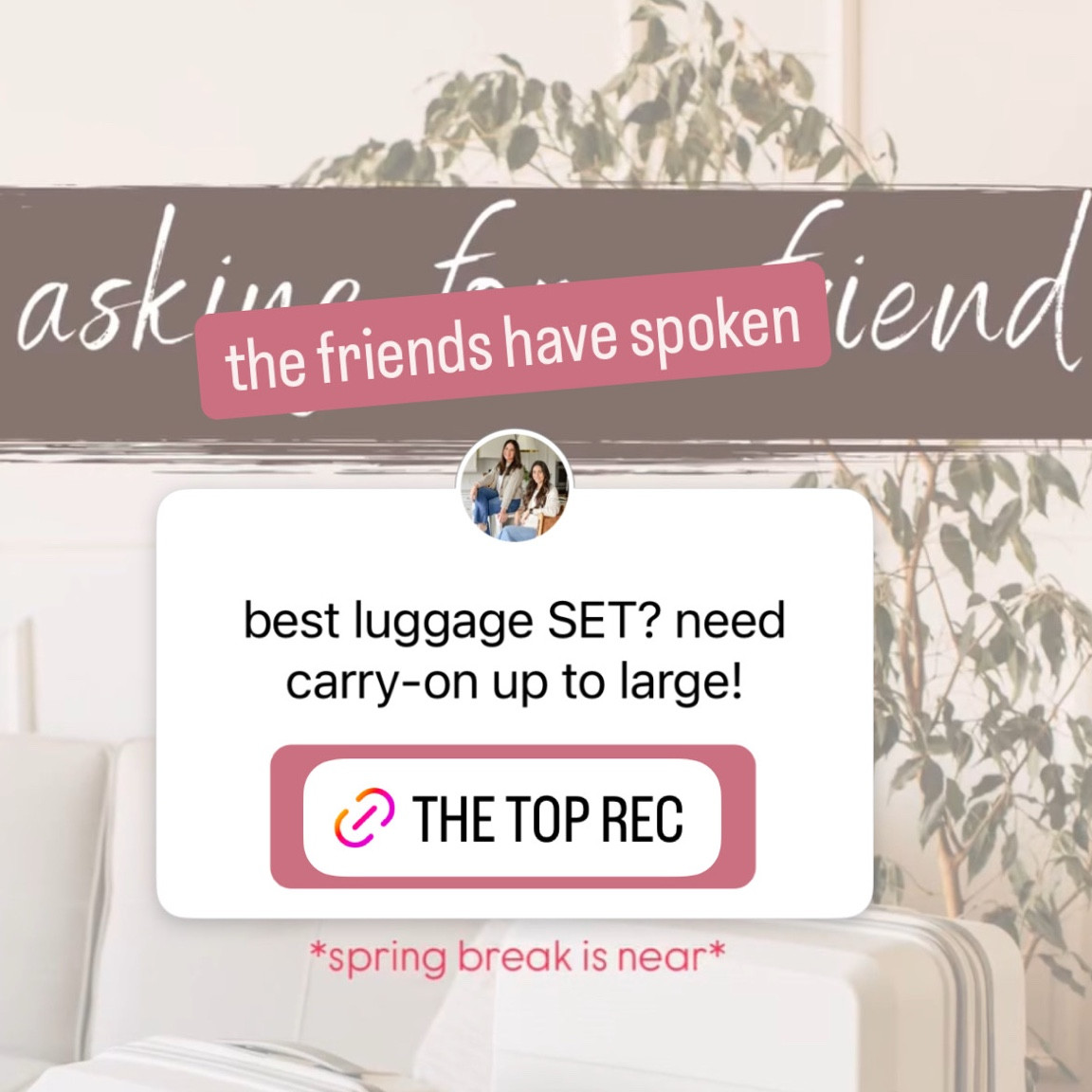 the top luggage set recommendations - all from the follower friends!

travel // suitcase // bags // carryon // airport //airline 

#LTKFamily #LTKHome #LTKTravel