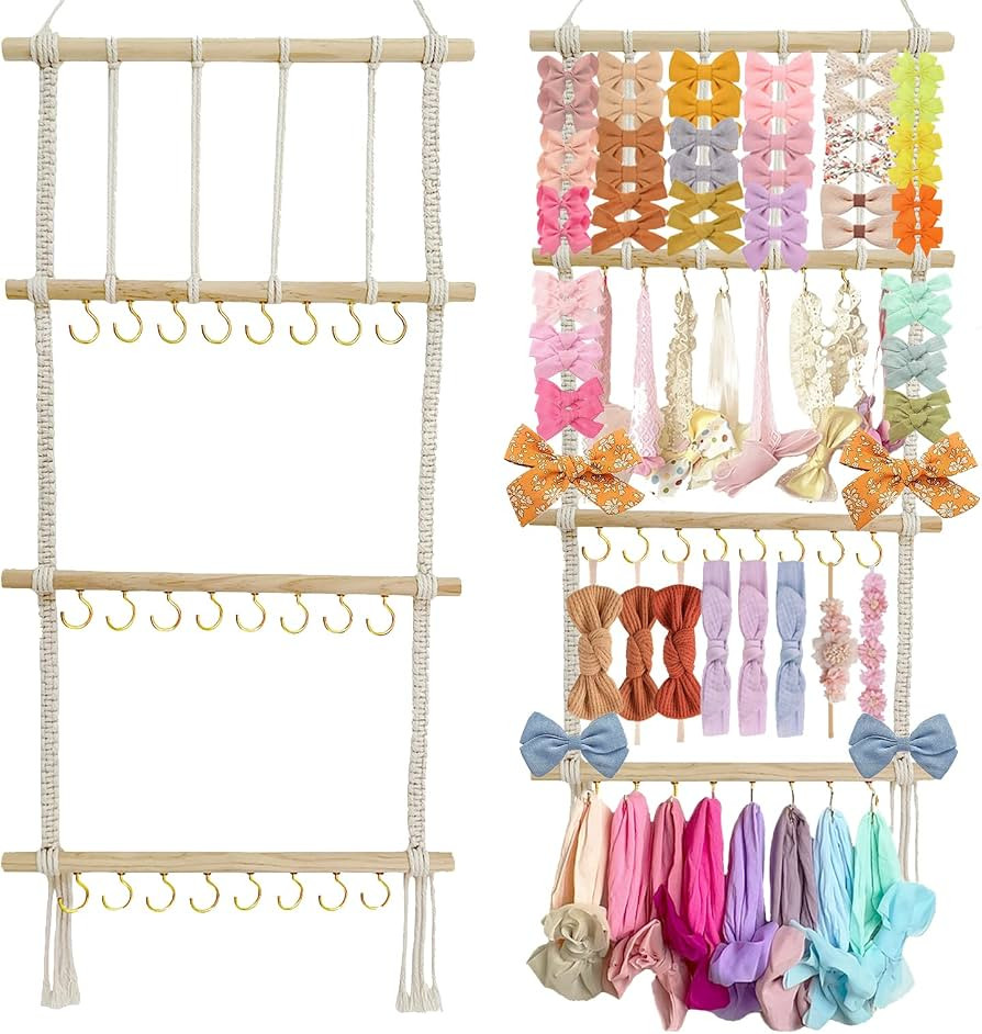 Bow Holder for Girls Hair Bows, Headband Holder Hair Bows Organizer for Girls, No assemble Requir... | Amazon (US)
