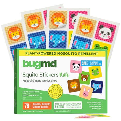 BugMD Squito Stickers Mosquito Repellent Patch Stickers for Kids (78 Stickers), Safe & Effective Insect Repellent Patches for Toddlers, Kids, Camping, Beach & Outdoor Essentials | Amazon (US)