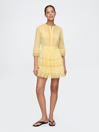 Lace-Trim Mini Dress | Gap (CA)