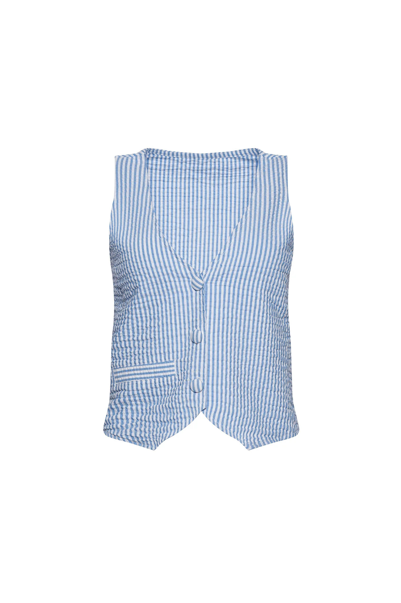 Beau Vest - Blue Seersucker | Skatie LLC