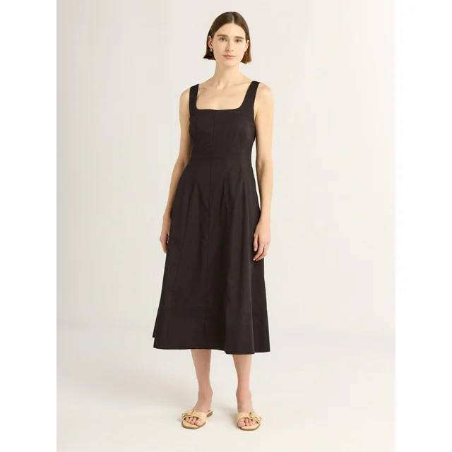 Free Assembly Women's and Women's Plus Sleeveless Square Neck Cotton Midi Dress, Sizes XS-4X | Walmart (US)