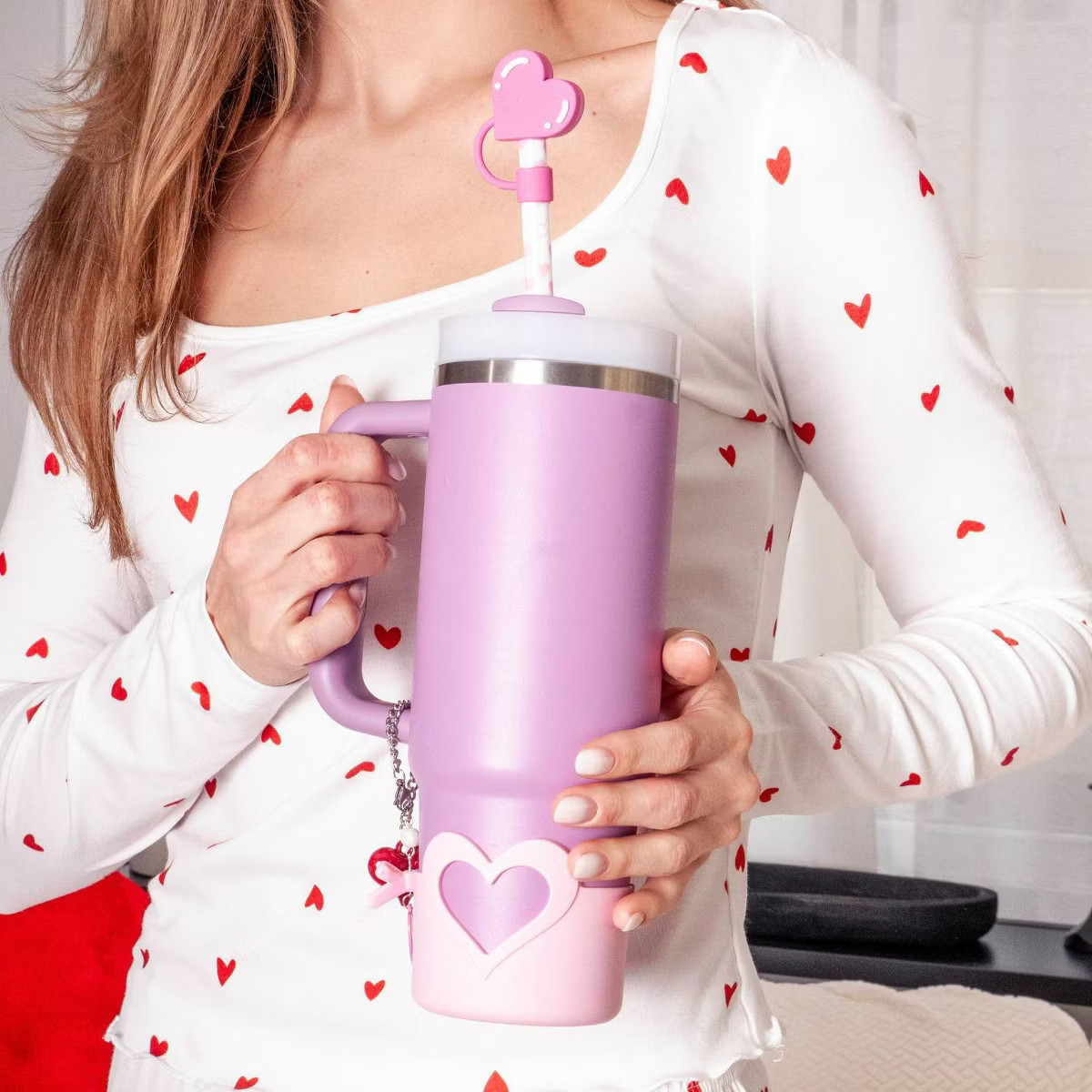 CharCharms 4pk Valentines XOXO Straw Toppers | Target