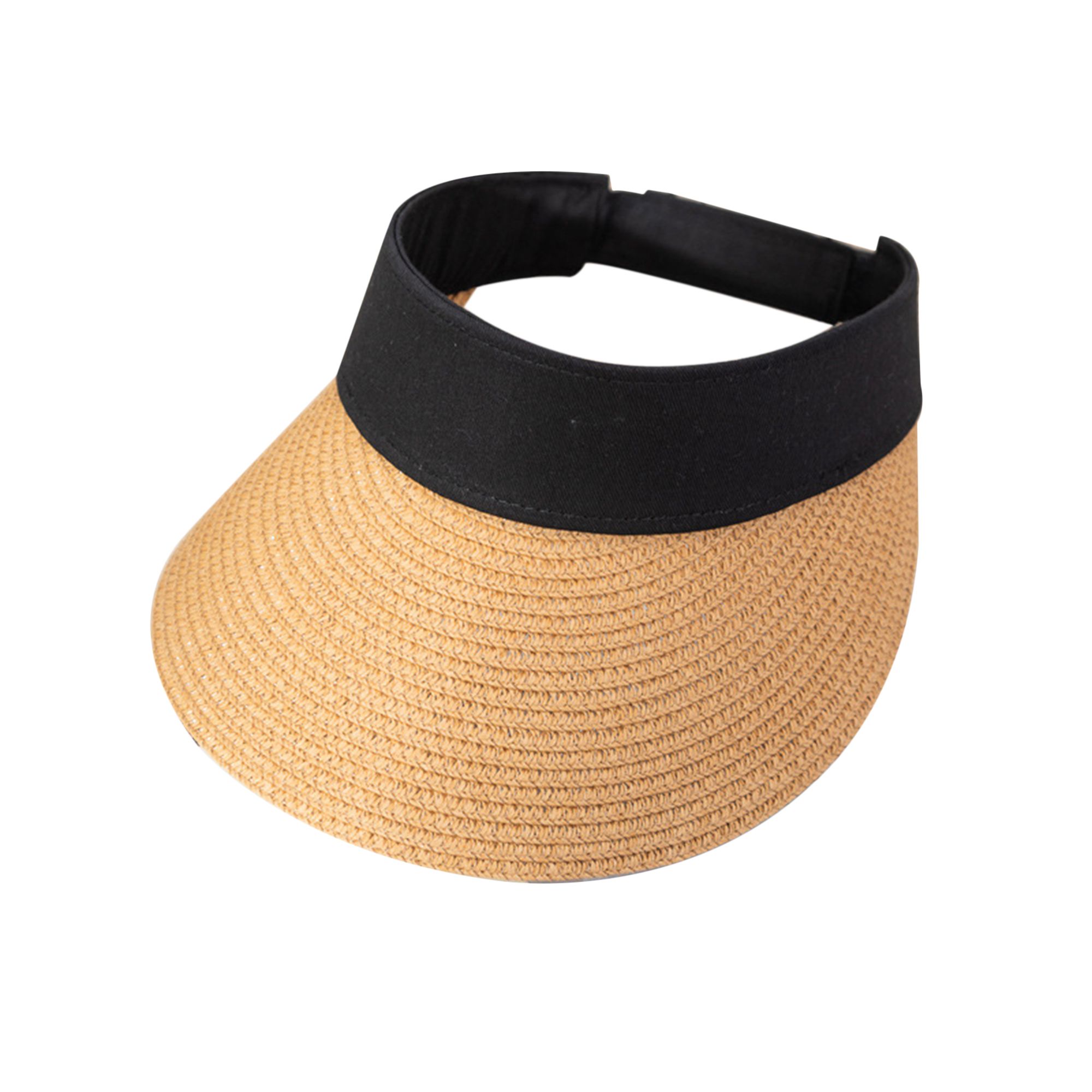 FOCUSNORM Women Straw Sun Visor Hat Wide Brim Summer UV Protection Beach Cap Foldable | Walmart (US)