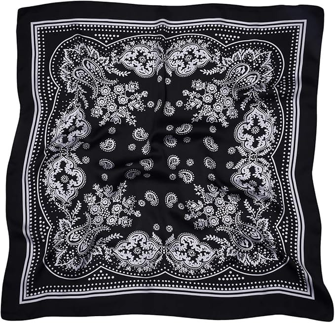 VANLINKER 27.5 Inches Silk Head Scarf for Women Men Vintage Bandanas Satin Hair Scarf Silk Wrap N... | Amazon (US)