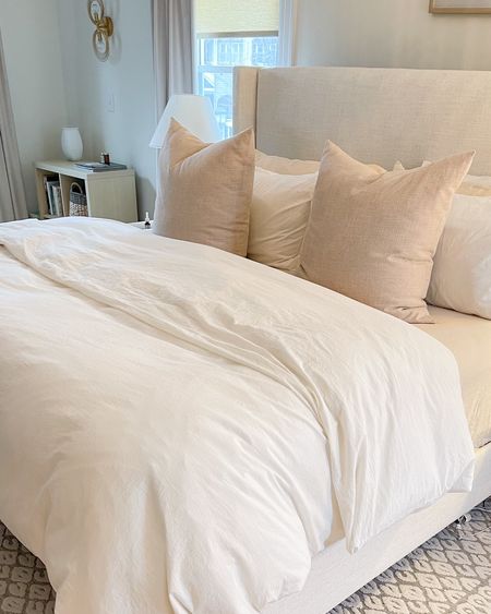 Shop my bedding here!
Bedroom Bed pillows sheets comforter duvet linen pillow insert upholstered bed
Amazon 

#LTKhome