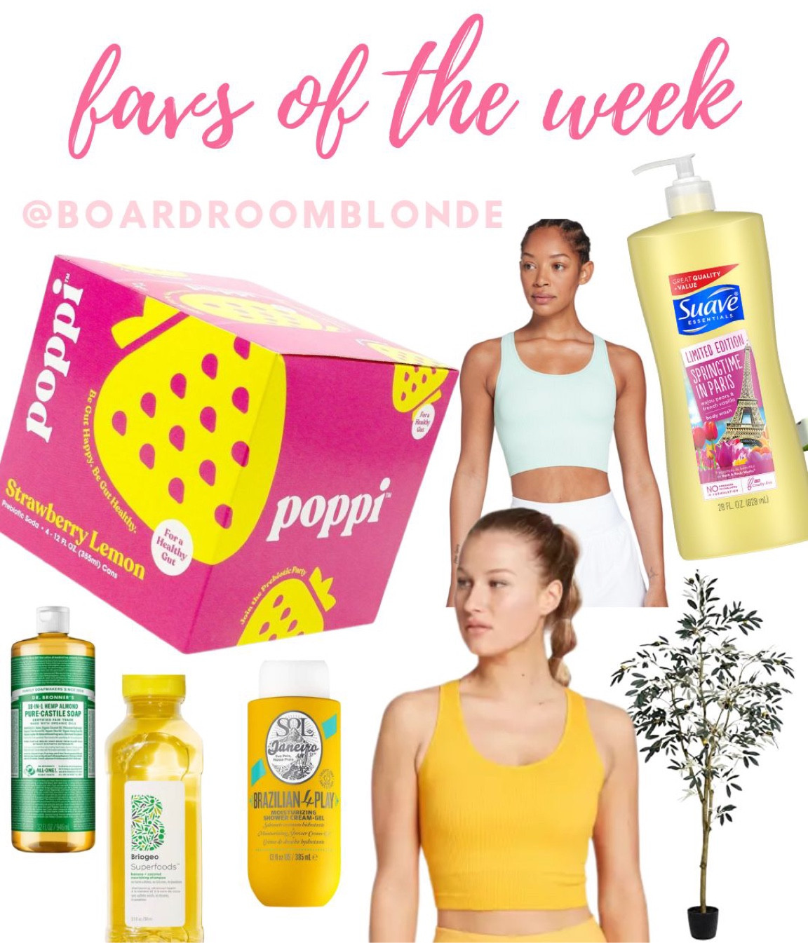 Sharing my favorite products of the week

Probiotic soda
Body wash
Shampoo for long hair
Faux olive tree
Comfortable seamless sports bra 

#LTKstyletip #LTKbeauty #LTKhome