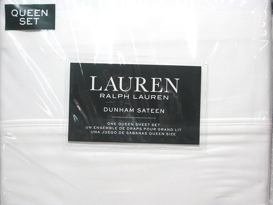 Lauren Ralph Lauren Queen Size Dunham Sateen 4 Piece Sheet Set 100% Cotton - White | Amazon (US)
