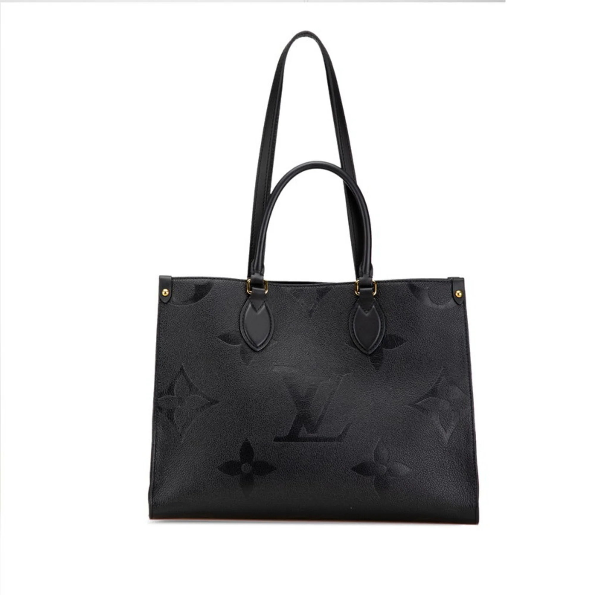 Louis Vuitton Noir Leather Handbag Tote Bag (Pre-Owned) | Shop Simon