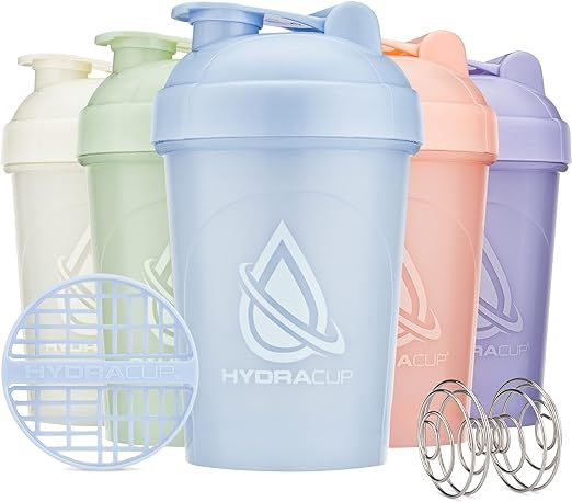 HydraCup [5 Pack] - 20oz Shaker Bottle for Protein Mixes, Barbell Blender Wire Whisk & Mixing Gri... | Amazon (US)