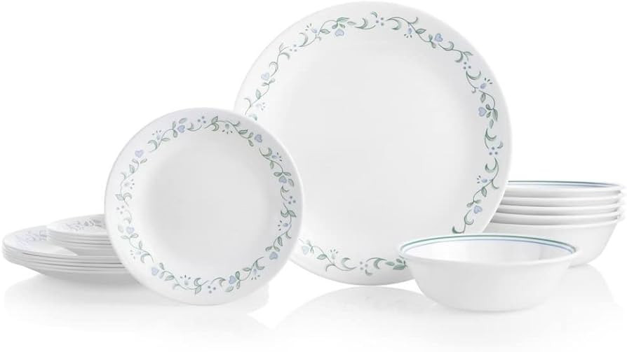 Corelle Vitrelle 18-Piece Service for 6 Dinnerware Set, Triple Layer Glass and Chip Resistant, Li... | Amazon (US)