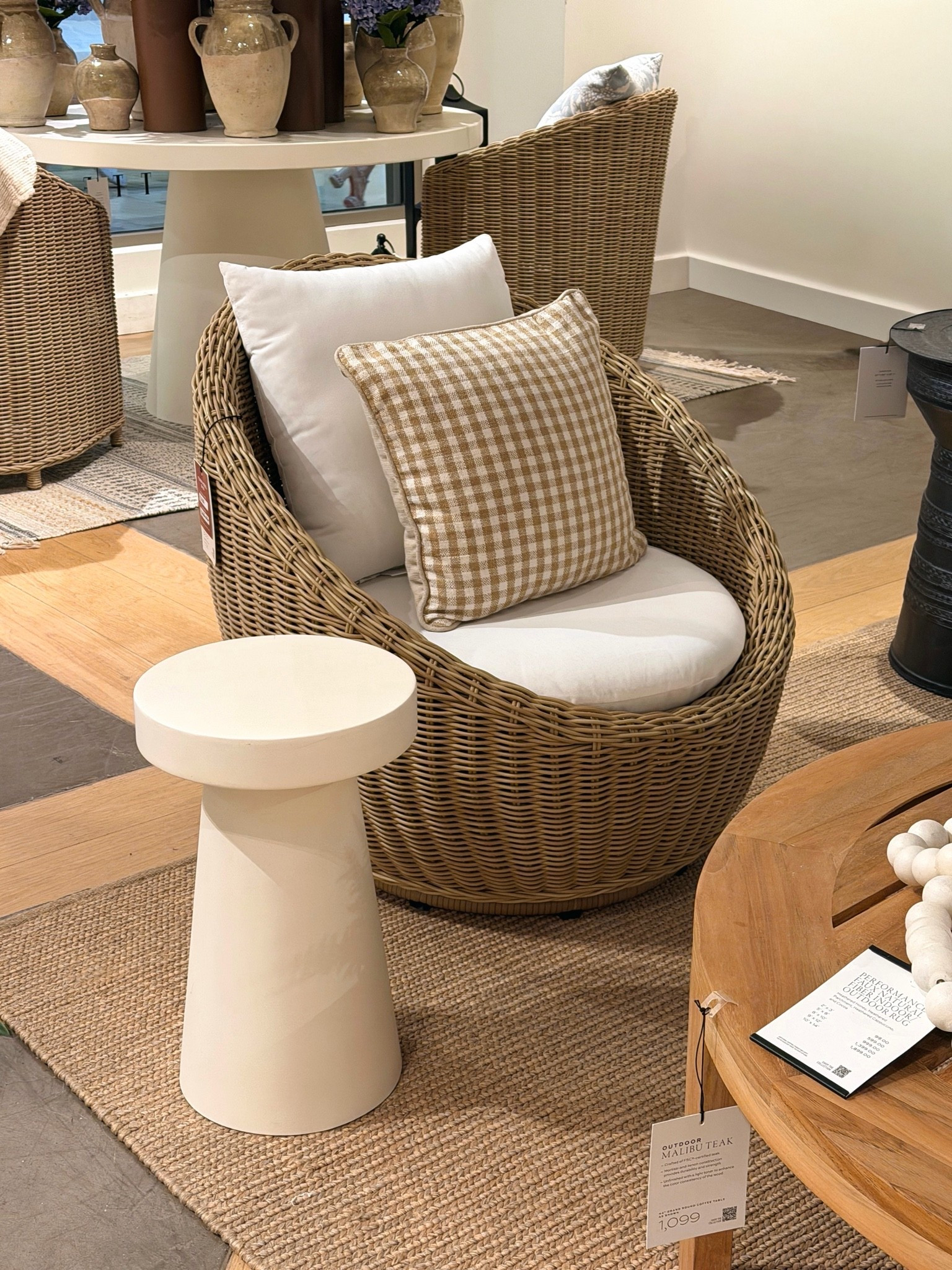 The Pottery Barn Huntington Petite Wicker Swivel Papasan Chair is such a charming outdoor piece. 🤎 I love the classic wicker detailing, cozy cushion, and swivel design. The perfect spot to relax this summer! 🌞 Linked it here along with similar outdoor lounge chairs. 🙌🏻 @Pottery Barn #loungechair #patiofurniture #outdoorfurniture