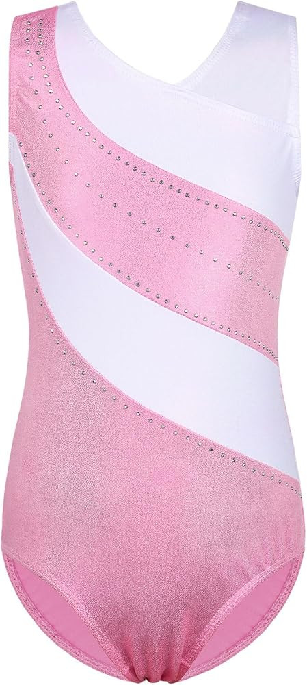 BAOHULU Leotards Girls Gymnastics Embroidery Shiny Aqua Rose Diamond Dance Clothes | Amazon (US)