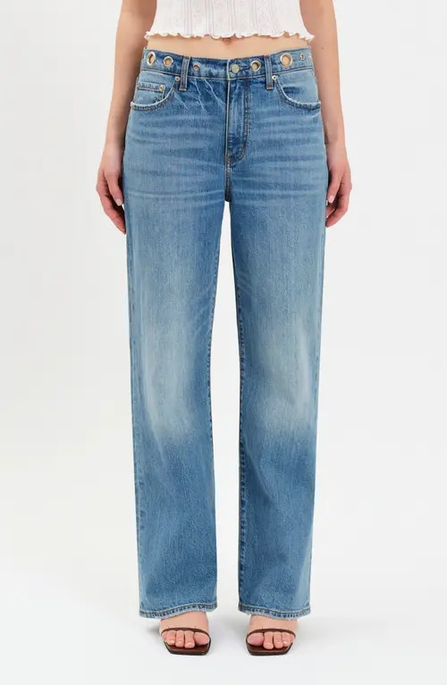 DAZE 1999 Ripped High Waist Straight Leg Jeans in No Rules at Nordstrom, Size 29 | Nordstrom