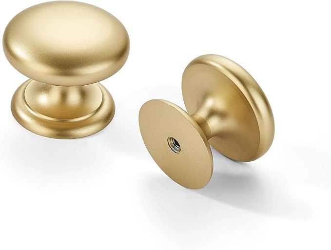 4 Pack 1-1/2 inch Bifold Closet Door Knobs Brushed Gold Cabinet Knobs Made of Zinc Alloy Suitable... | Amazon (US)