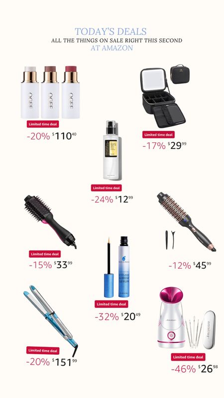 Here are todays beauty finds that are on sale right this second ! 
Hurry over to Amazon to SHOP NOW ! 

#todaysdeals #haircare #skincare #beautyfinds #amazon 

#LTKBeauty #LTKSaleAlert #LTKFindsUnder100