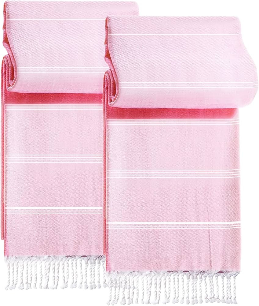 SEEBOTTLE Turkish Beach Towels (71" X 38", 2 Pack), 100% Cotton Large Soft Turkish Towel Lightwei... | Amazon (US)