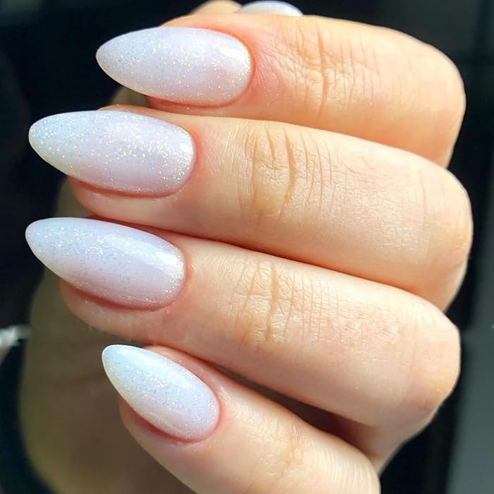 GLAMERMAID Pure White Press on Nails Short Almond, Neutral Oval Fake Nails | Amazon (US)
