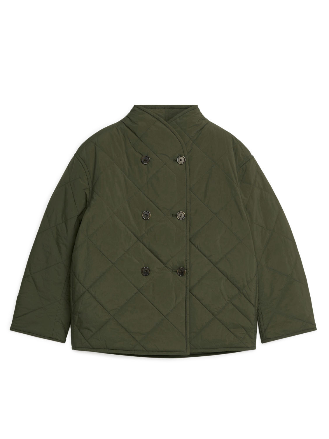 Quilted Shawl-Collar Jacket - Green | ARKET (US&UK)