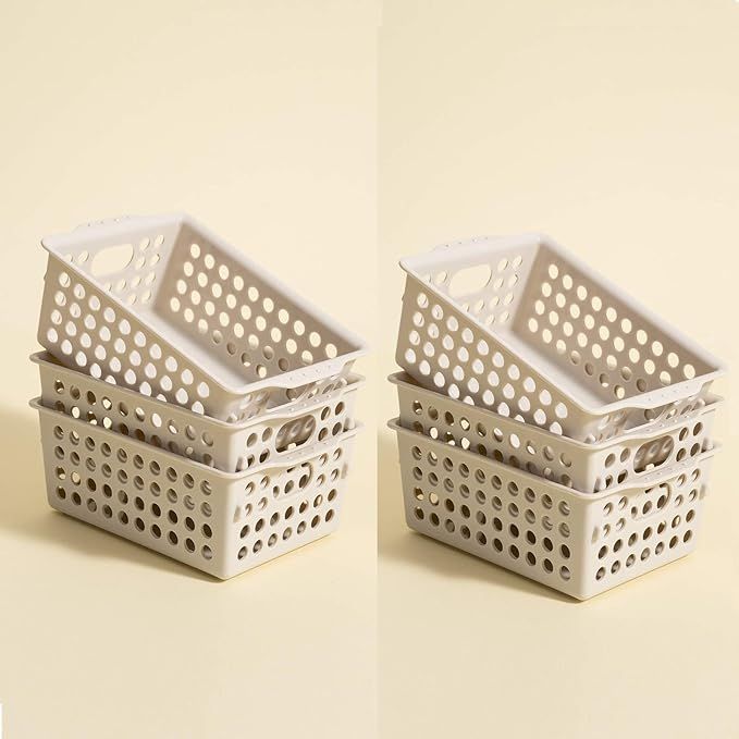 Small Baskets for Organizing 6 Pcs Desk Drawer Organizers Bins Bathroom Drawer Tray Dividers Vani... | Amazon (US)