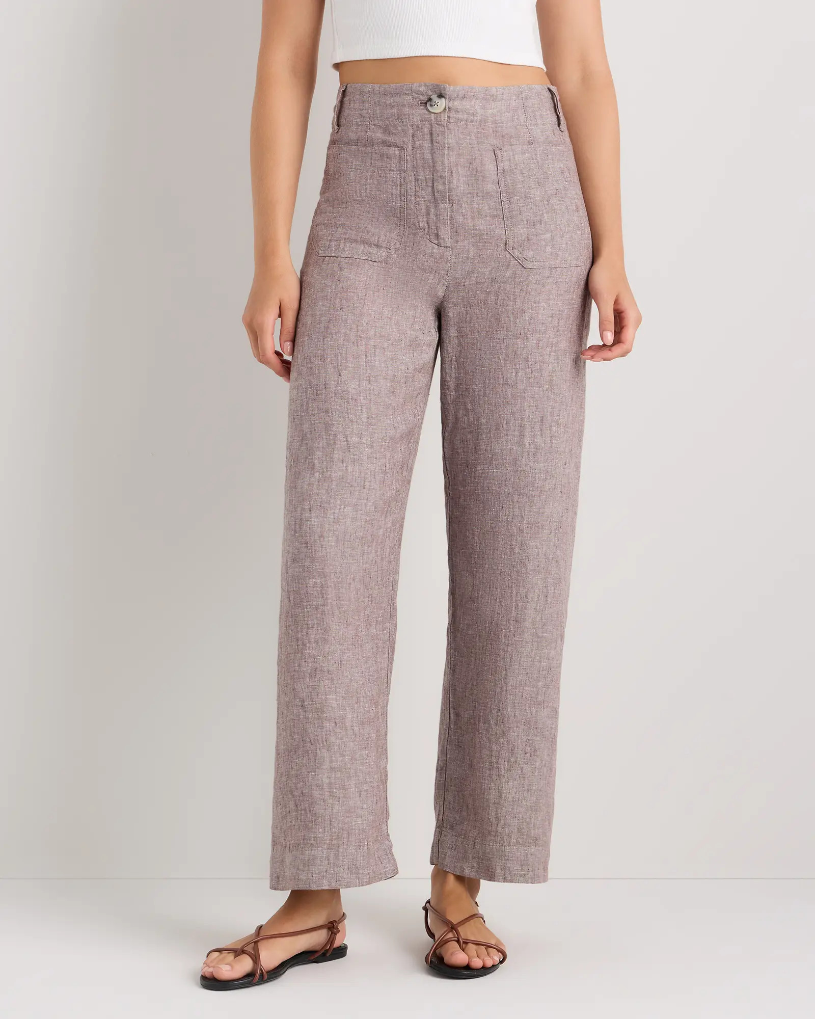 100% European Linen Patch Pocket Wide Leg Pants | Quince