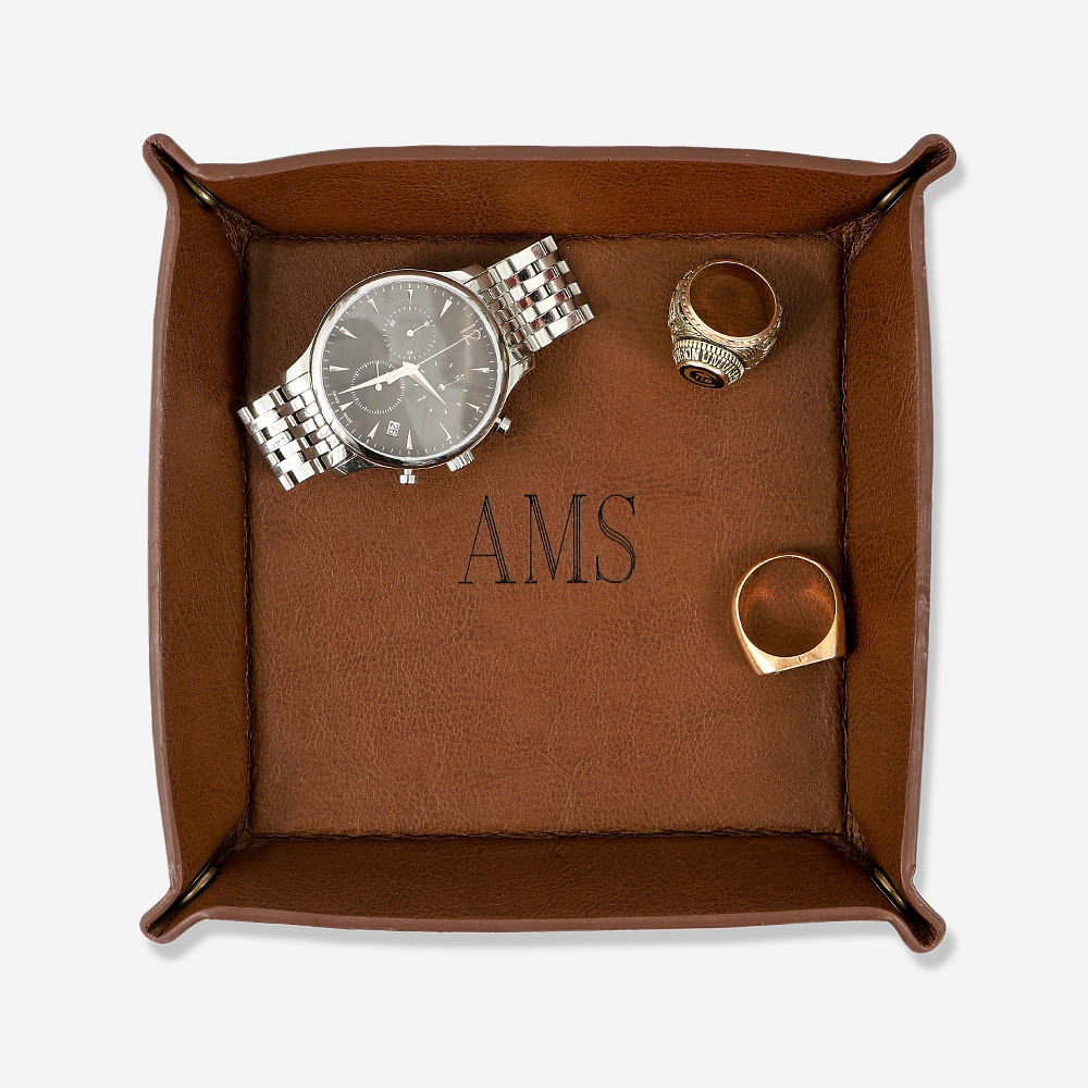 Personalized Leather Valet Tray | Marleylilly