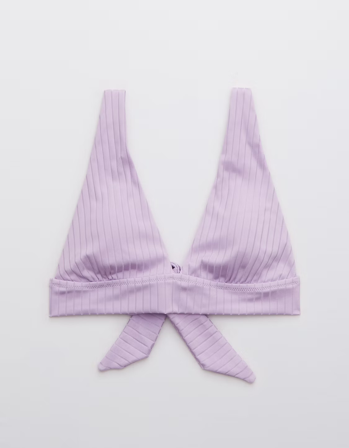 Aerie Ribbed Shine Tie Back Triangle Bikini Top | American Eagle Outfitters (US & CA)