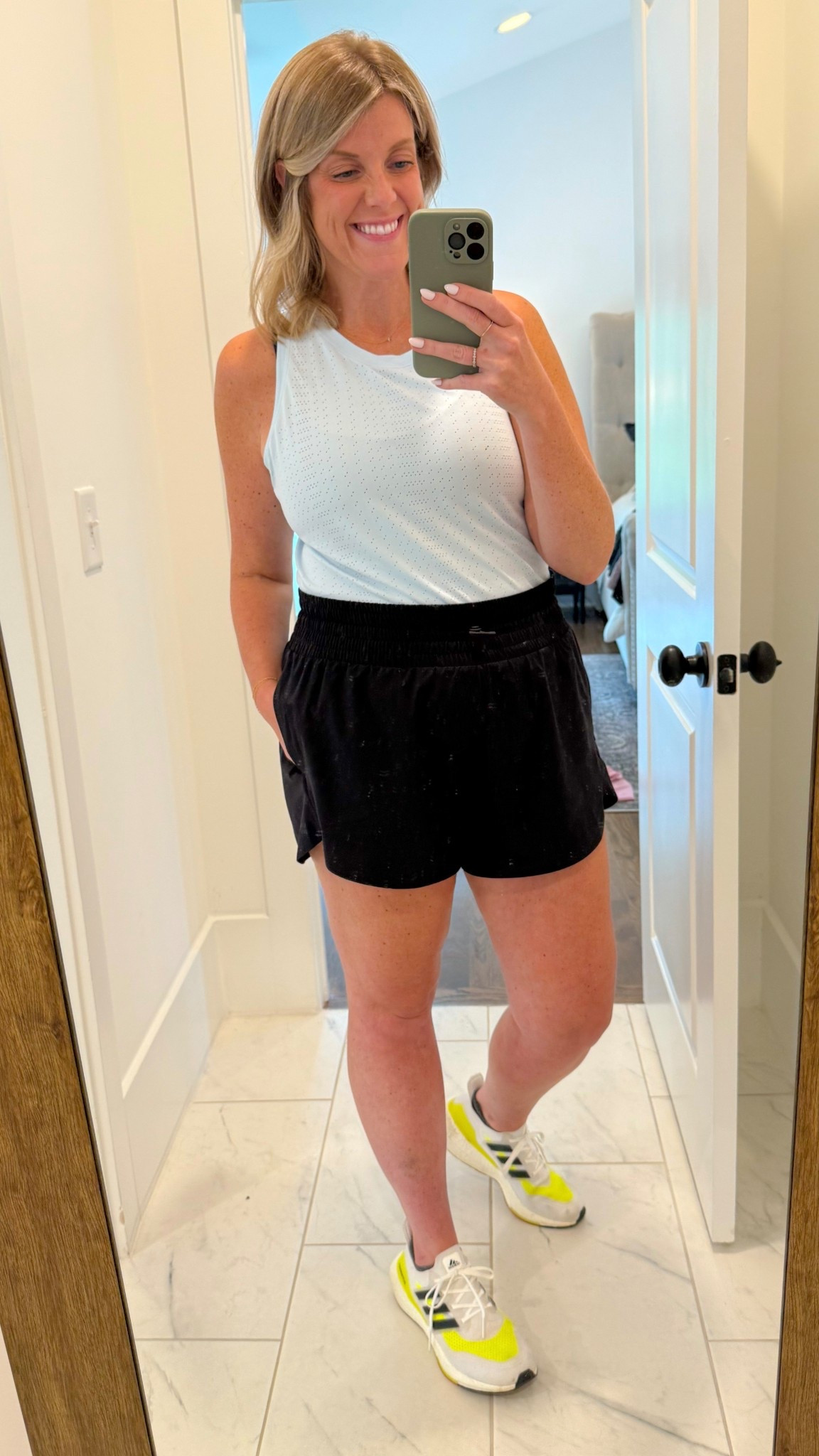 When you own the shorts in 7 colors, the bra in 4 colors and tank in 3 colors you know it is all A++  

The mesh tank is extremely breathable, the bra has light padding but no removable pads, and the shorts have a 3in inseam, pockets, are lined and are my absolute favorite athletic shorts of all time! 

#LTKActive #LTKFindsUnder50 #LTKSaleAlert