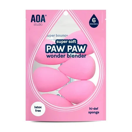 AOA Studio Makeup Sponge Set Makeup Blender latex free and high-definition 6 pcs For powder Cream and Liquid Super Soft Wonder Blender Vegan Makeup Sponge | Walmart (US)