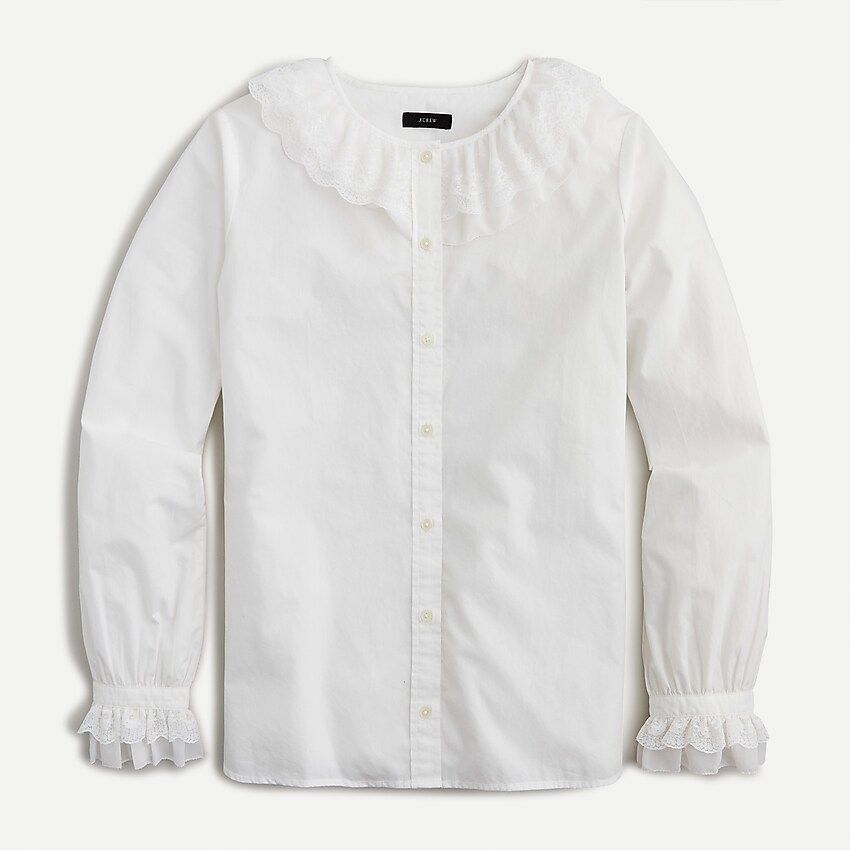 Lace  ruffle button up shirt | J.Crew US