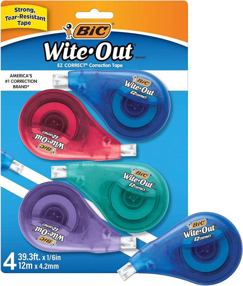 BIC Wite-Out(R) Correction Tape, Pack Of 4, BICWOTAPP418 | Amazon (US)