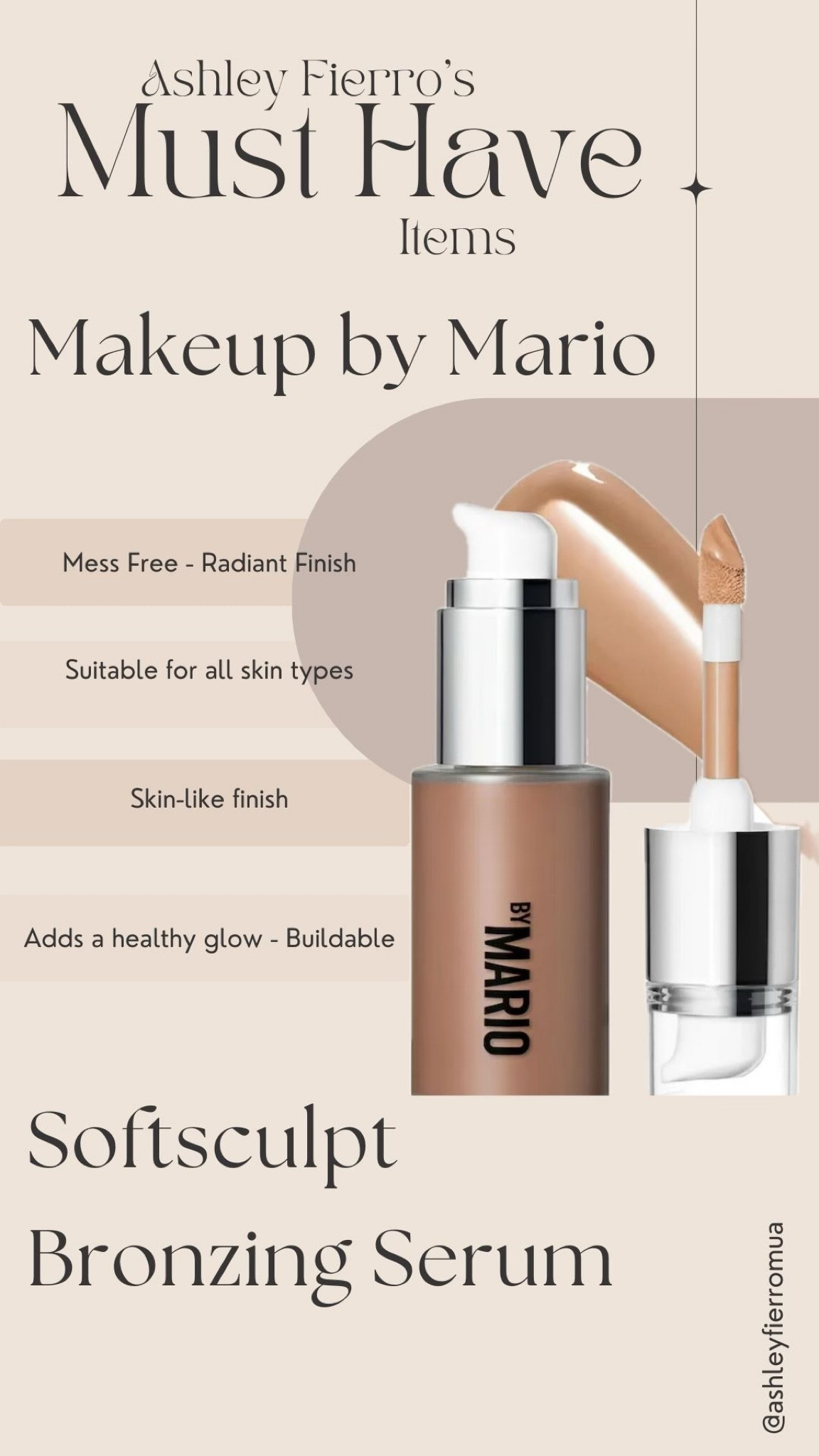 Makeup by Mario slayed this release! This Softsculpt bronzing serum is sheer, buildable and looks like skin! Gives you the most natural glow and subtle sculpt - even for those who are ‘contour’ challenged 
.
.
.
#bronzer #bronzingserum #makeupbymario #ashleyfierro #ashleyfierromakeup #musthaveitems #naturalmakeup #softsculpt 

#LTKOver40 #LTKFindsUnder50 #LTKBeauty