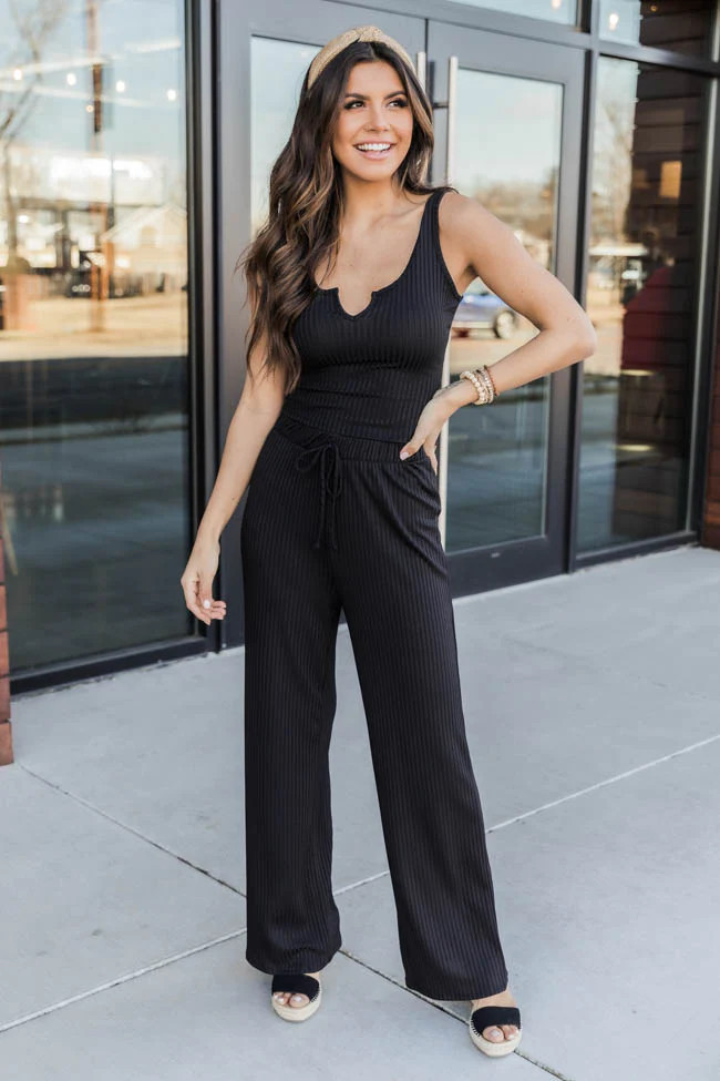 Different Opinions Ribbed Black Pants FINAL SALE | Pink Lily