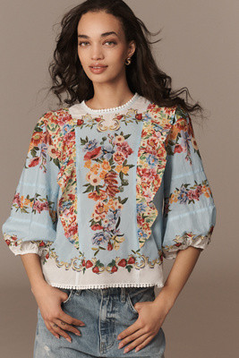 Farm Rio x Anthropologie Bubble-Sleeve Top | Anthropologie (US)