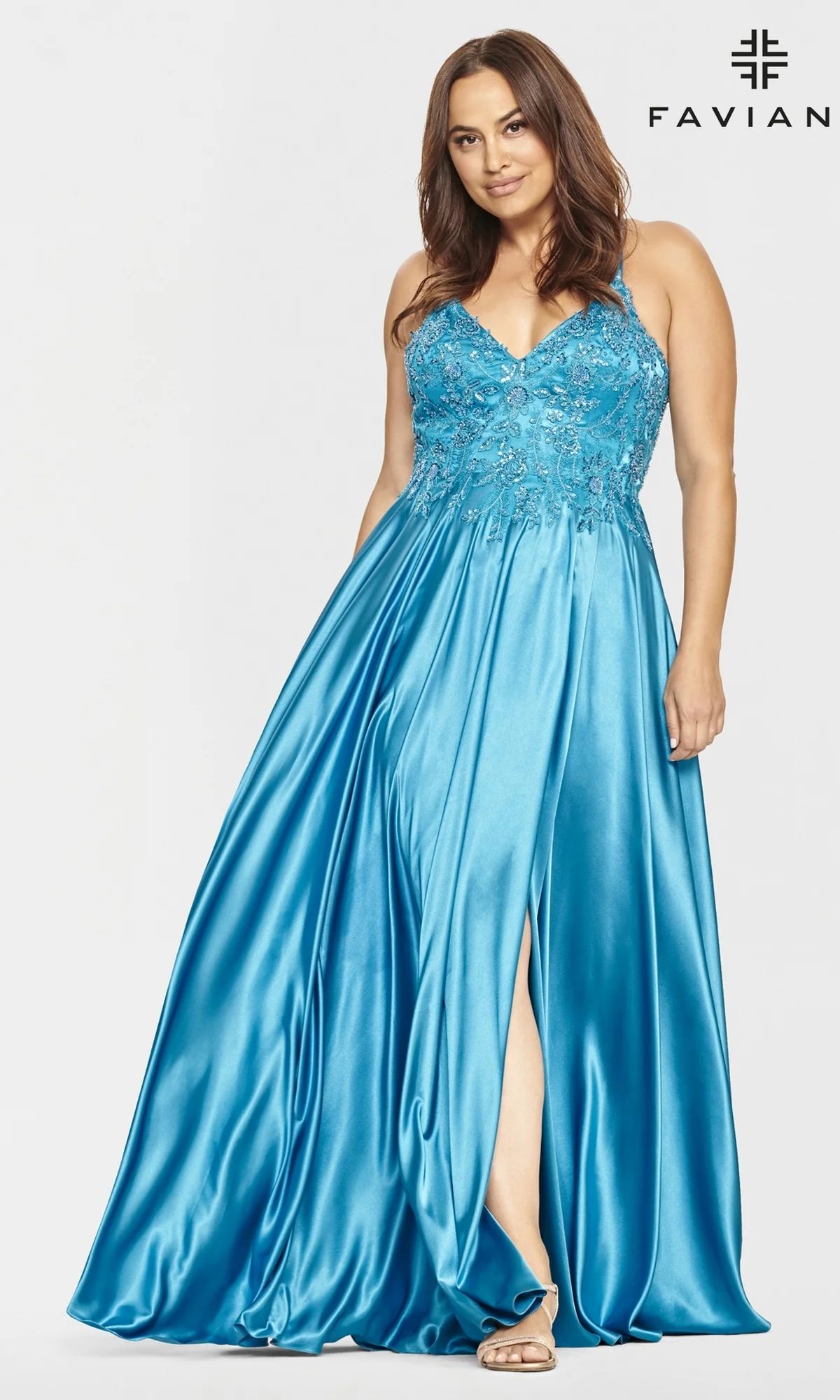 Corset-Back Faviana Plus-Size Prom Dress | Prom Girl